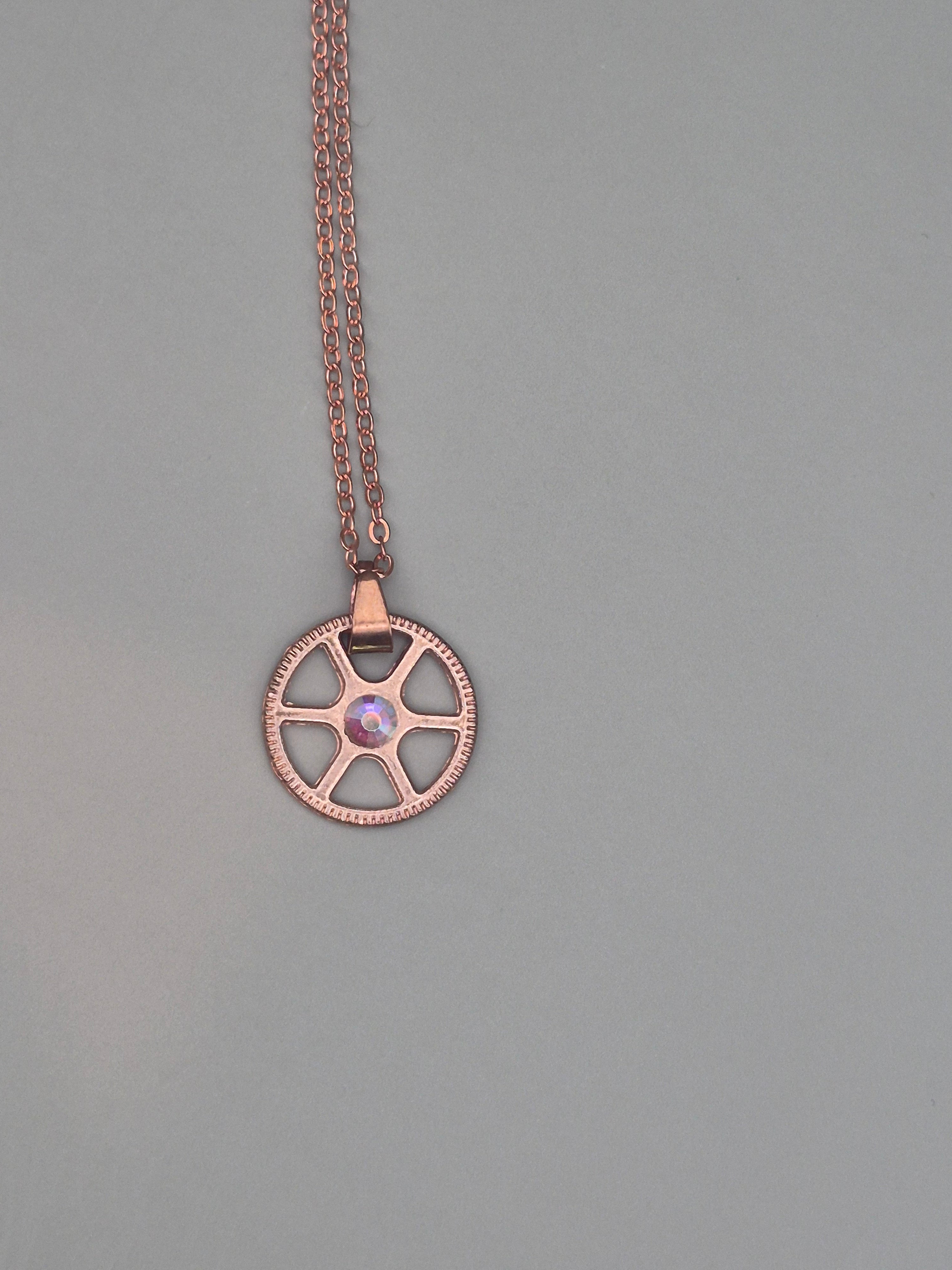 Rose Gold Cog Necklace