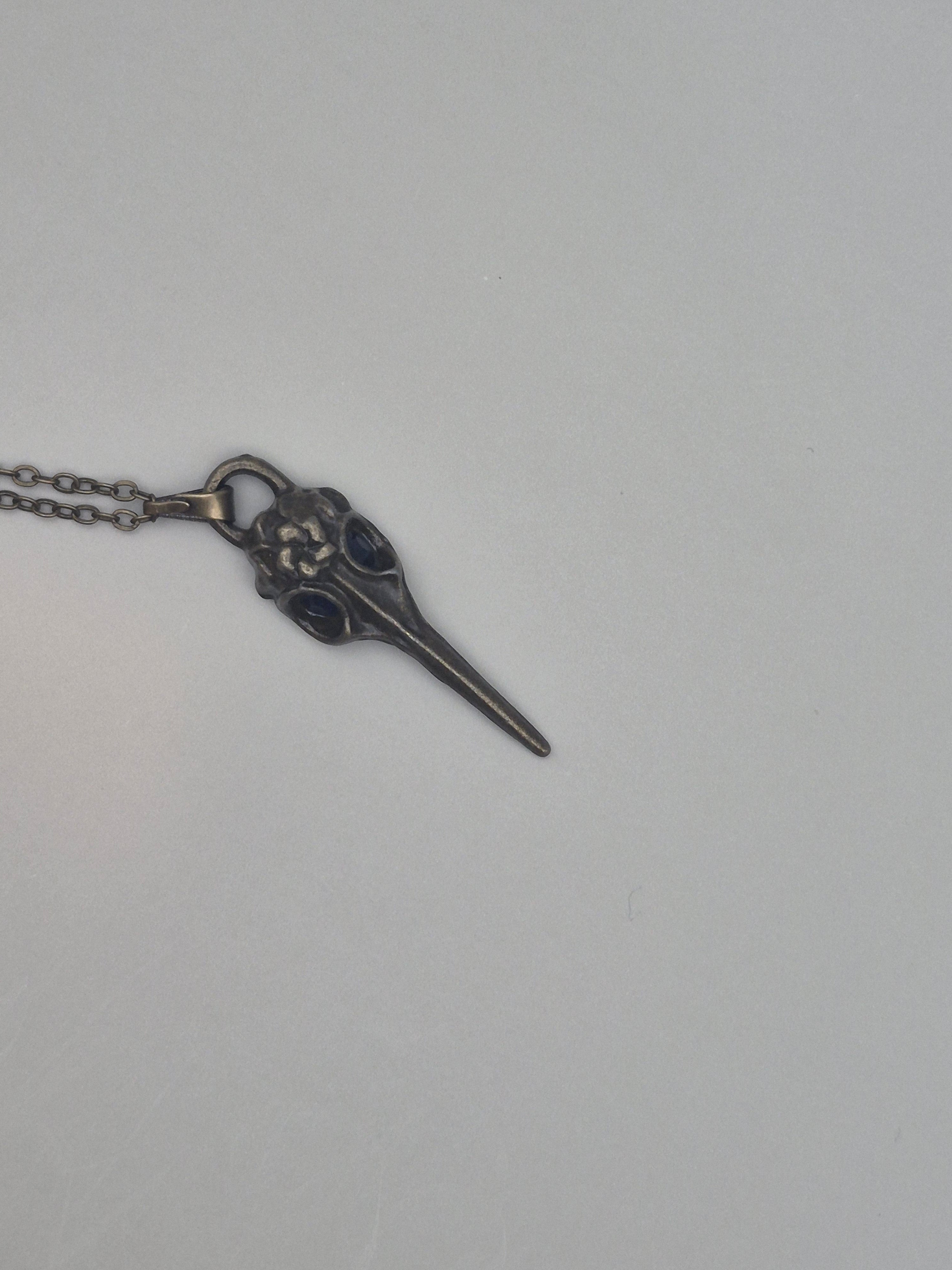 Bronze Raven Skull Necklace