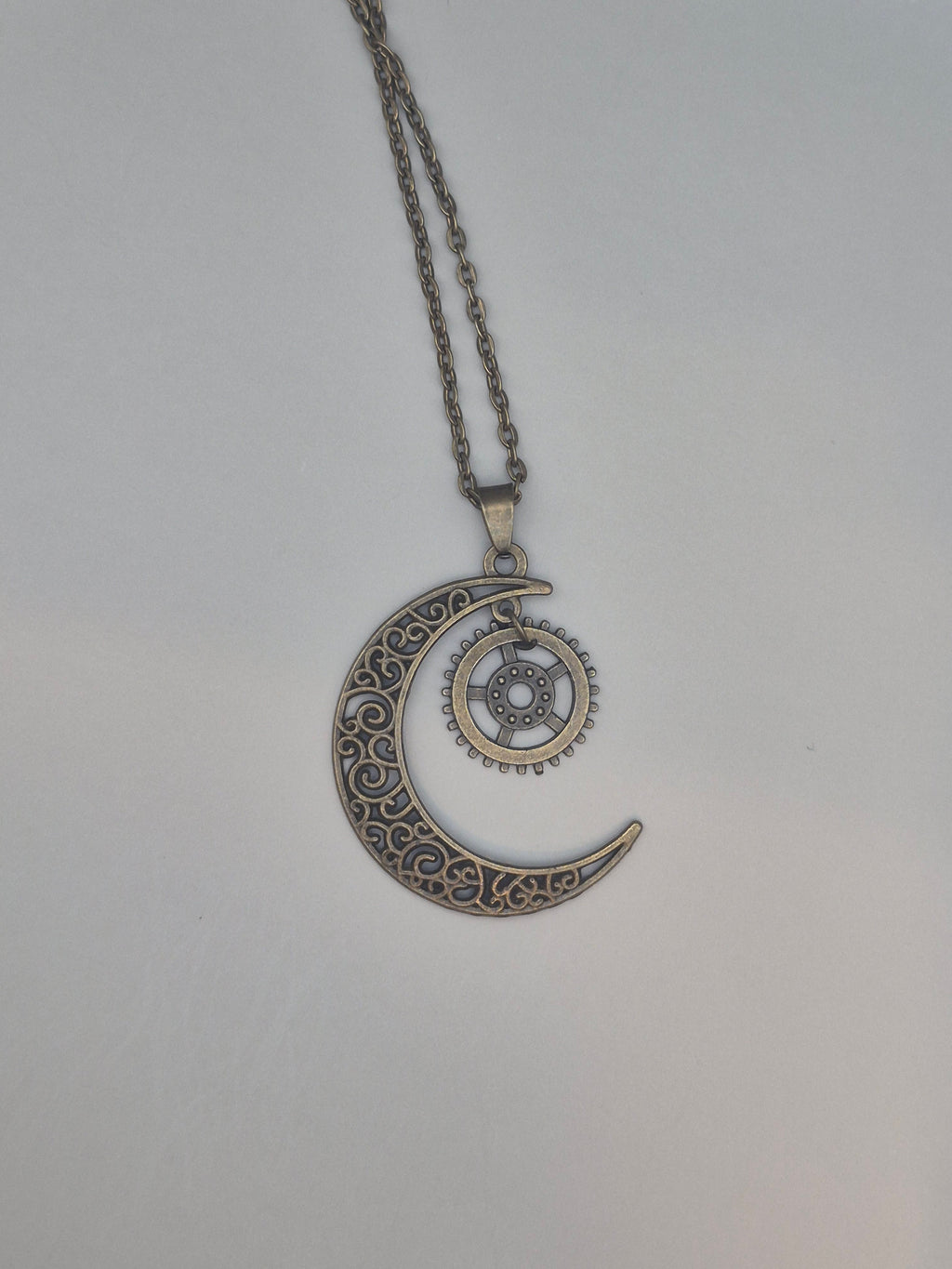 Random Bronze Moon Necklace with Charm