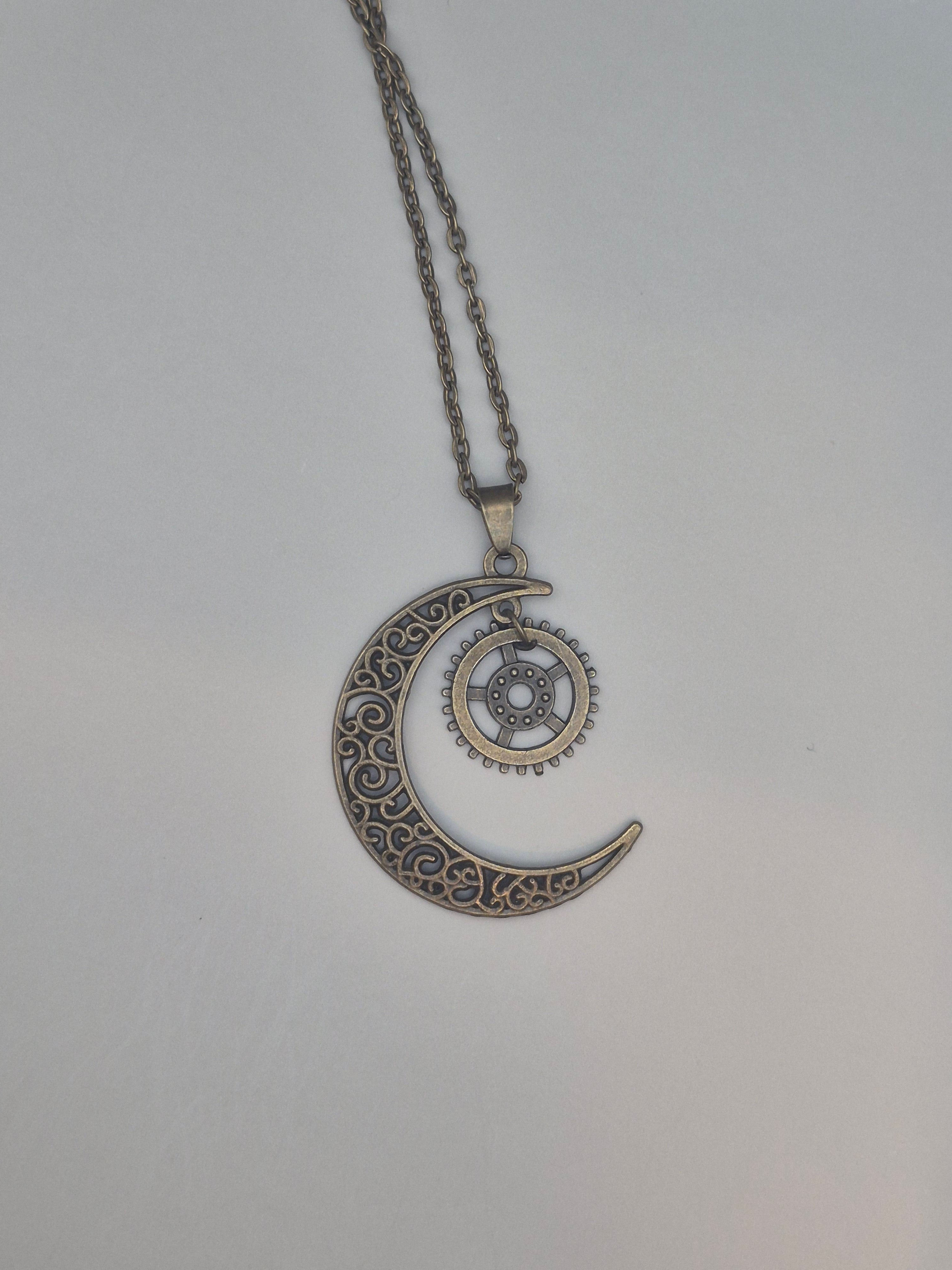 Random Bronze Moon Necklace with Charm