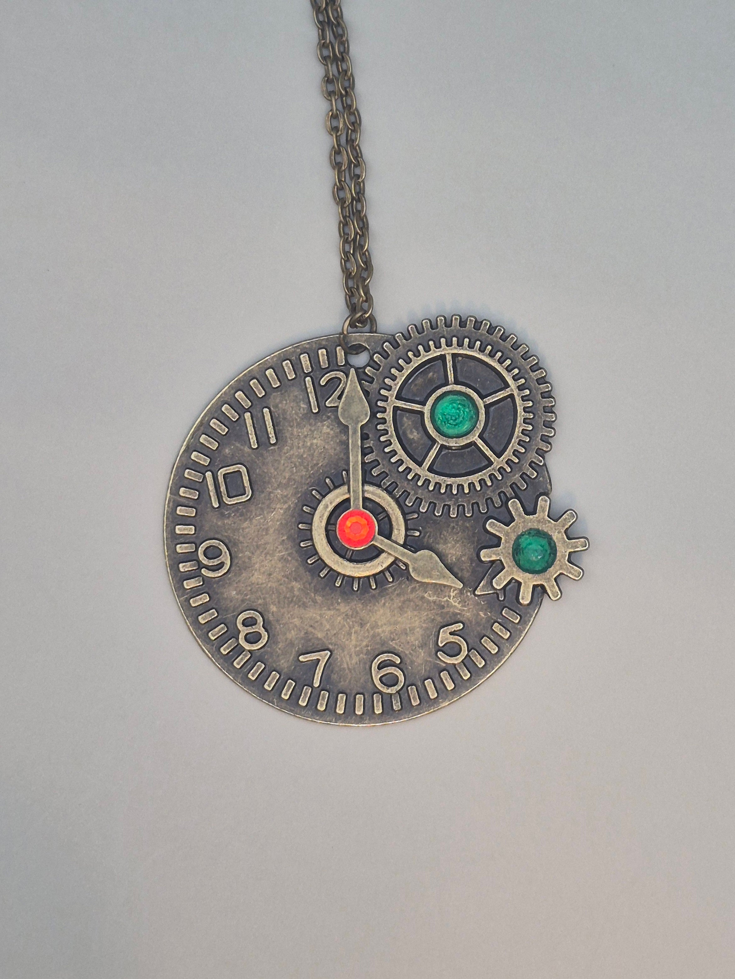 Large Cog Clock Necklace