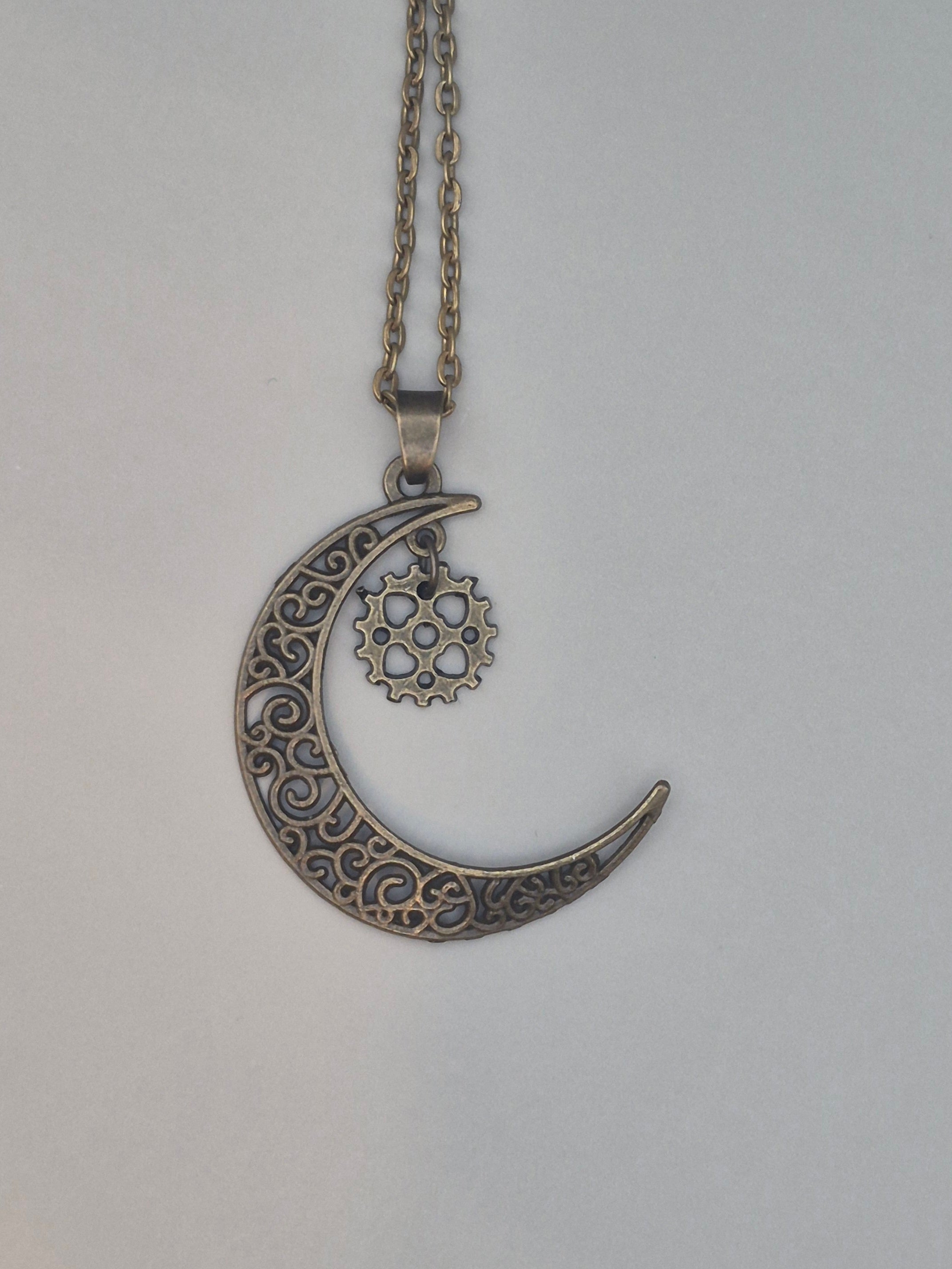 Random Bronze Moon Necklace with Charm