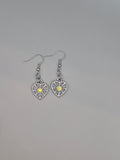 Heart Cog Earrings Yellow